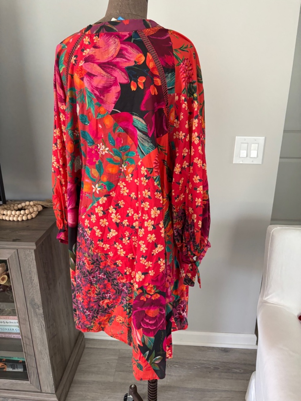 FARM Rio Floral Patchwork Dress in Red - Picture 5 of 7